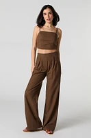 Linen Pleated Wide Leg Pant