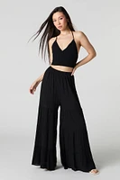Smocked V-Neck Halter Top