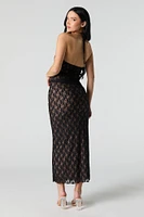 Floral Lace Midi Skirt