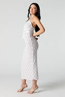Jupe midi en dentelle fleurie