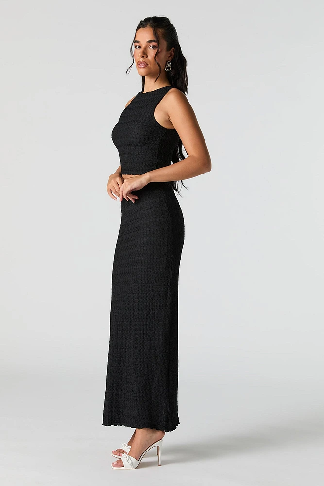 Jupe maxi texturée