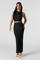 Jupe maxi texturée
