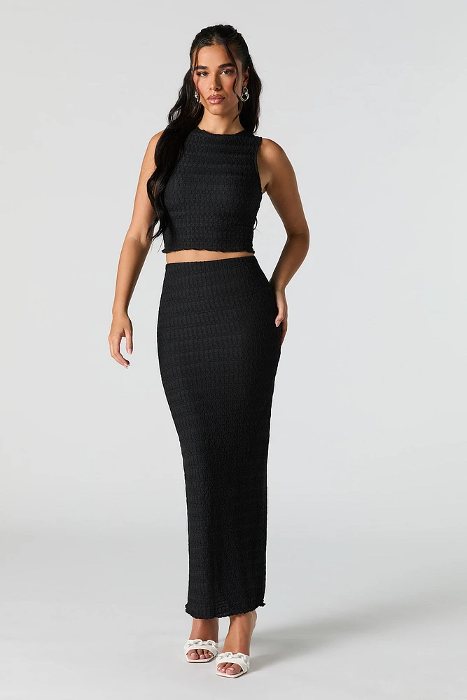 Textured Maxi Skirt