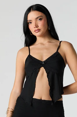 Mesh Lace Trim Flyaway Cami