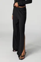 Textured Slit Palazzo Pant