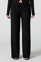 Textured Wide Leg Pant