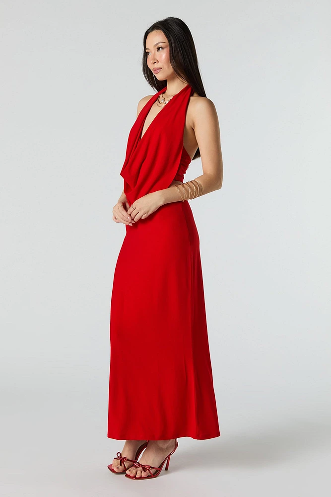 Elastic Waist Midi Skirt