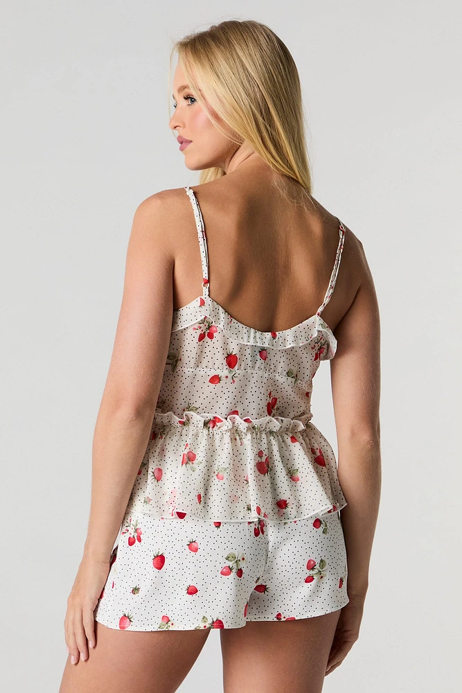 Short en mousseline à taille coulissante