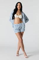 Textured Elastic Waist Short