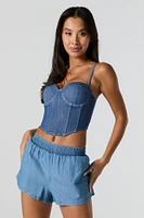 Denim Elastic Waist Short