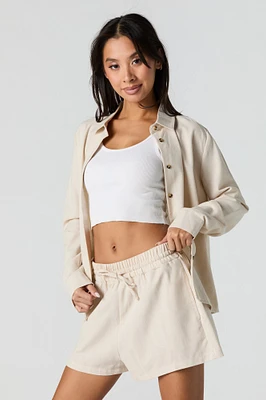 Linen-Blend Drawstring Short