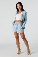 Linen-Blend Drawstring Short