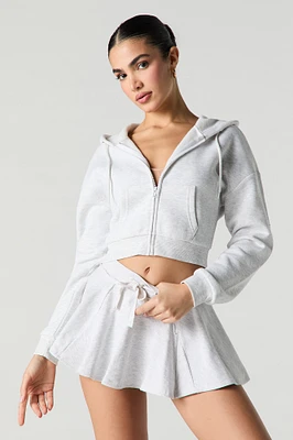 Fleece Drawstring Mini Skort