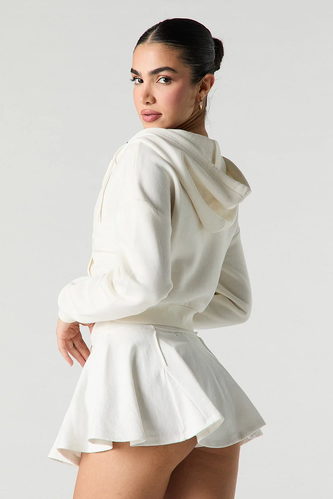 Fleece Drawstring Mini Skort