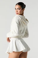 Fleece Drawstring Mini Skort