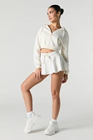 Fleece Drawstring Mini Skort