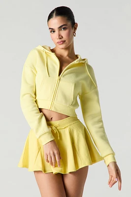 Fleece Drawstring Mini Skort