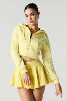 Fleece Drawstring Mini Skort