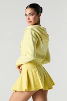 Fleece Drawstring Mini Skort
