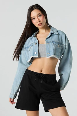 Short en molleton à taille coulissante