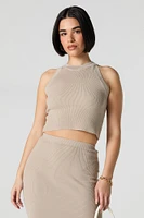 Ribbed Knit Cropped Tank