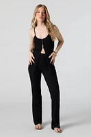 Ribbed Knit High Rise Pant