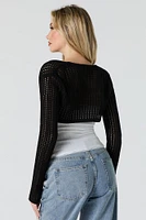 Cache-épaule écourté en tricot ouvert