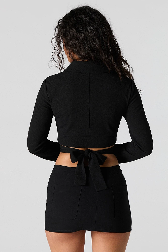 Tie Back Cropped Blazer