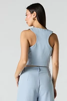 Cropped Button-Up Vest