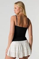 Ribbed Lace Trim Cami