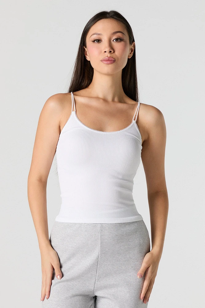 Camisole cÃ´telÃ© sans couture avec bretelles doubles