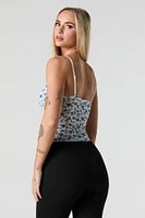 Floral Mesh Lace Trim Cami