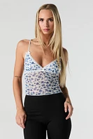Floral Mesh Lace Trim Cami