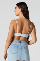 Ribbed Lace Trim Bralette