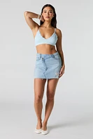 Ribbed Lace Trim Bralette