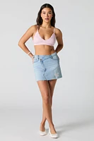 Ribbed Lace Trim Bralette