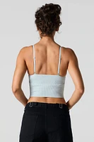 Seamless Ribbed Cropped Cami with Built-In Bra Cups