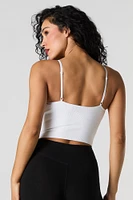 Camisole côtelée sans couture à encolure en V avec bonnets intégrés