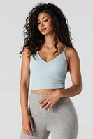 Seamless Ribbed V-Neck Cropped Cami