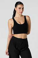 Seamless Ribbed V-Neck Cropped Tank