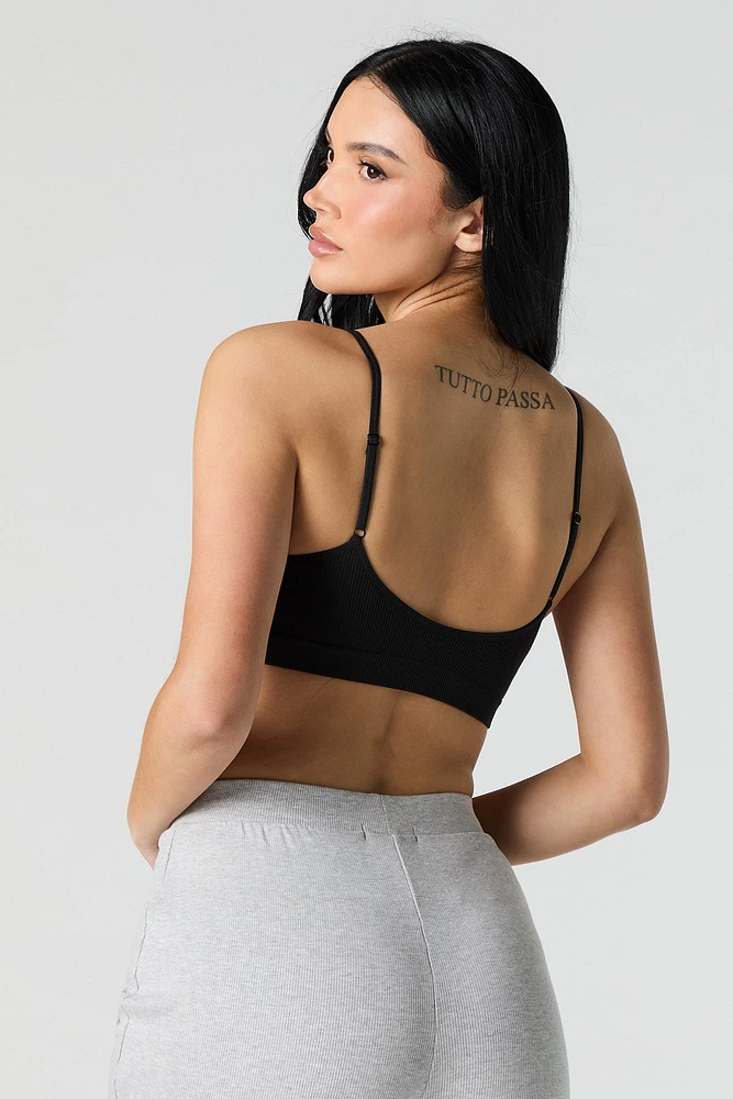 Bralette côtelée sans couture