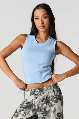 Ribbed Crewneck Cropped Tank