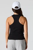 Ribbed Racerback Tank with Built-In Bra Cups