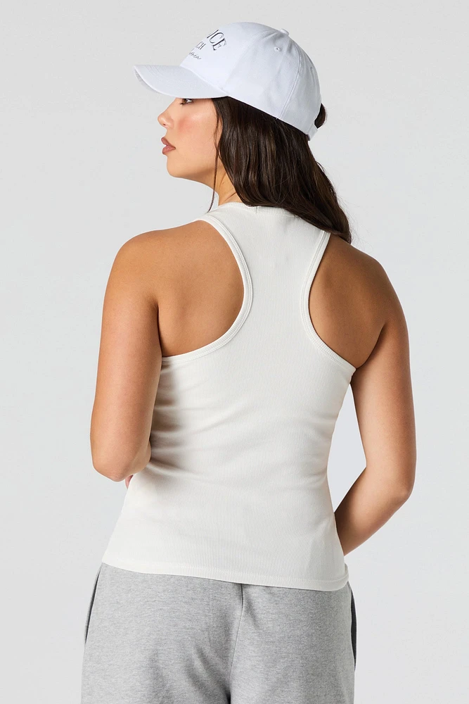 Ribbed Racerback Tank with Built-In Bra Cups