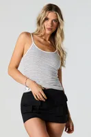 Striped Scoop Neck Adjustable Tank