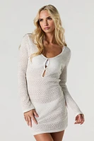 Minicouvre-maillot crocheté à manches longues avec découpes