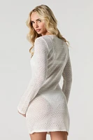 Minicouvre-maillot crocheté à manches longues avec découpes