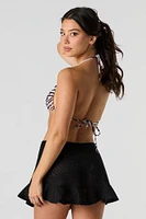 Crochet Flounce Mini Skirt Cover Up