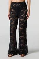 Floral Lace Flare Pant Cover Up