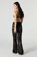 Floral Lace Flare Pant Cover Up